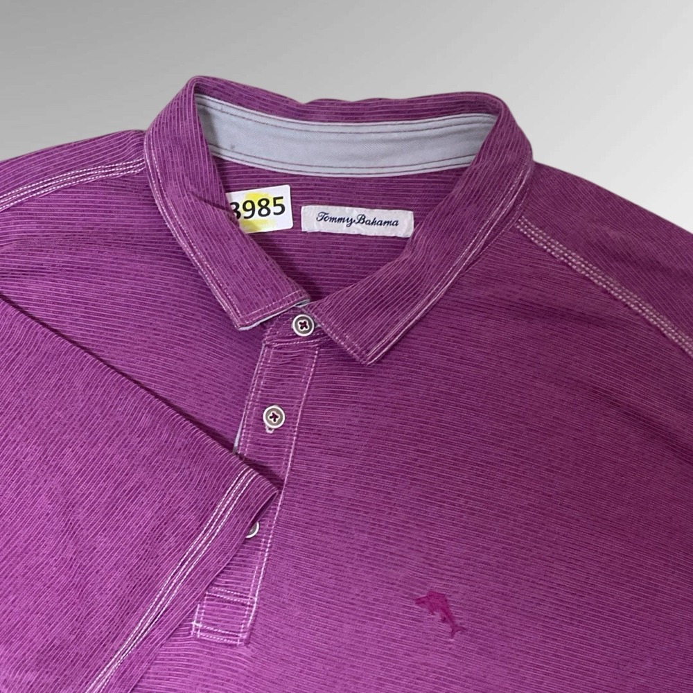 Tommy Bahama Shirt Mens‎ 3XL Purple Striped Island Zone Short Sleeve Coastal